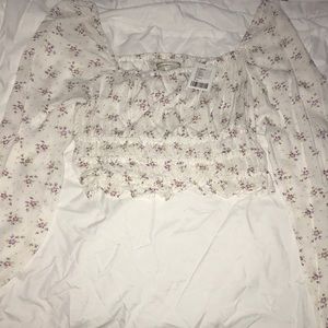 Floral long sleeve crop top